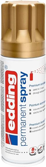 edding 5200 Matt Gold Acrylic Permanent Spray Paint 200ml for Glass Metal Wood view 2