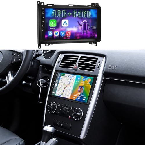 Fuluku Car Radio for Mercedes Benz W169 W245 B160 B170 B180 B200 W639 Vito Viano W906 Sprinter Android 15.4+64GB, HD Touch Screen 9"", Wireless CarPlay/Android Auto, Rear Camera, GPS/WiFi