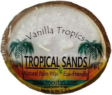 Coconut Shell Candle - Clean Burning Palm Wax Candle - Floats on Water! - 25 Hr Burn (Vanilla Scent)