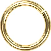 uGems 14K Solid Gold 6mm Diameter Round Click Lock Jump Ring 19 Gauge Single Jewelry Connector Classic Design Secure Closure Small Size Yellow Gold Locking Jewelers Finding SKU 14407-19ga-6mm