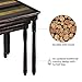 VASAGLE Nesting End Tables with Colorful Storage Tabletop, Pair of 2 Coffee Tables with Solid Wood Legs, Assembly Without Tools, Side Table for Living Room, Country Brown ULNT01GL