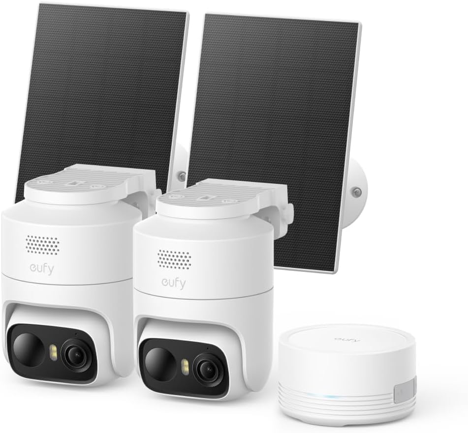 eufyCam C37 2-Kamera-Set, Überwachungskamera Außen, Farbnachtsicht, Solar