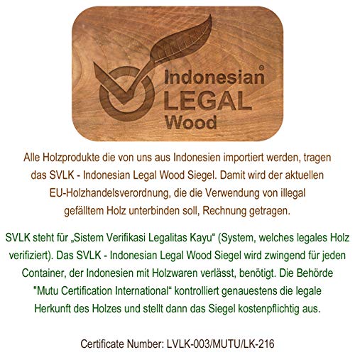 Divero Sonnenliege Holzliege Gartenliege Teak-Holz behandelt mehrfach verstellbar inkl. Räder Tablett + Liegen-Auflage 4-teilig wasserabweisend Creme – Bild 8