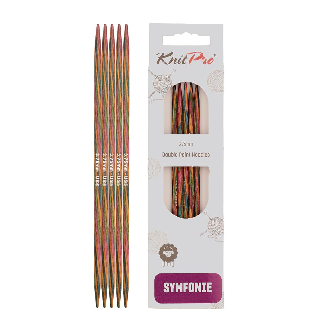KnitPro Symfonie Double Pointed Needles 8" (20cm) | 3.75mm
