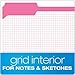 Pendaflex Color File Folders with Interior Grid, Letter Size, Pink, 1/3 Cut, 100/BX (R152 1/3 PIN)