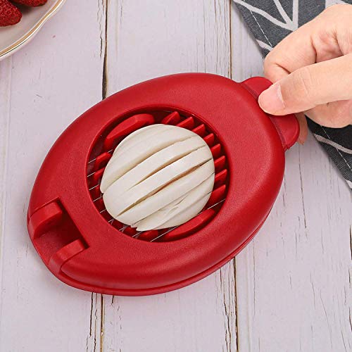 Egg Slicer with Stainless Steel Wire, Dishwasher safe, Red