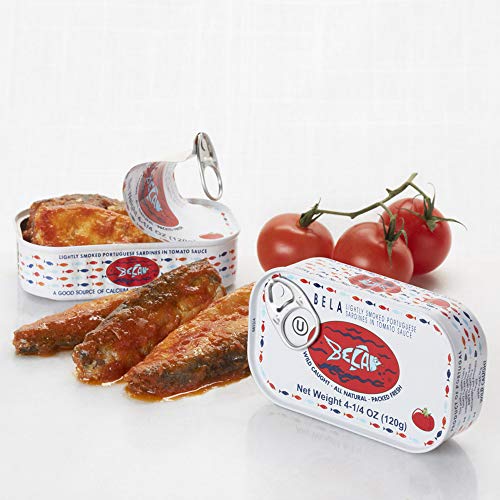 Bela Sardines Lightly Smoked Sardine in Tomato Sauce, 4.25 Ounce - 12 per case