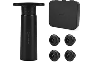 KITCHENDAO Wine Saver Pump with Sound Indicator,4 Vacuum Wine Stoppers and Storage Box,Reusable Wine Stoppers Preserver to Ke