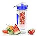 Dajour Fruit Infuser Water Bottle 32 Ounce NO BPA Sports Flavor Infusion Bottle - Plus Recipe Ebook and Cleaning Brush Included (2 Pack - Pink&Blue)