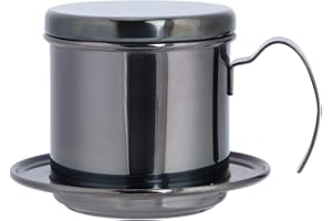 Vietnamese Coffee Dripper, Stainless Steel Vietnamese Coffee Maker Phin Filter with Lid and Ergonomic Handle, Portable Detach