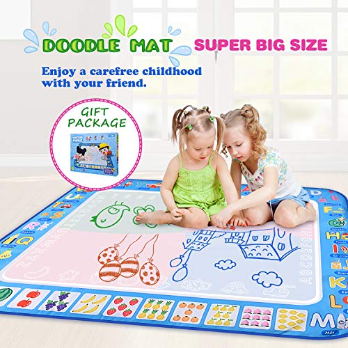 GTurtle-Water-Drawing-Mat-Doodle-Mat-Educational-Learning-Birthday-Toddler-Toys-Gifts-Painting-Writing-Magic-Water-Drawing-Mat-Toys-for-2-6-Year-Old-Girls-Boys-Large-Size-377X-291-in