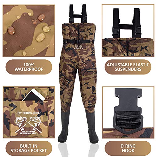 Fly Fishing Hero Chest Waders for Men with Boots Hunting Waders Fishing