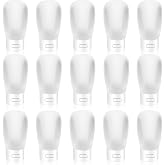 15 Pack 30ml/1oz Plastic Squeeze Bottles Travel Tubes Cosmetic Soft Leak-Proof Makeup Toiletry Containers with Flip Cap Refillable for Facial Cleanser Body Bath Shower Gel Lotion Cream Shampoo