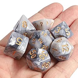 CiaraQ DND Polyhedral Dice Set with a Black Dice