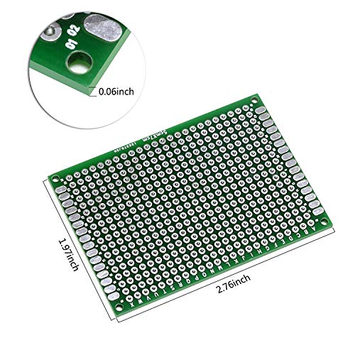 LampVPath (Pack of 4) PCB Prototype Board, Double Sided PCB Proto Board for DIY Solder Breadboard, 5cm X 7cm(1.969" X 2.756") Universal Printed Circuit Board - Thumbnail 3