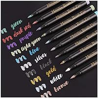 Dyvicl Metallic Brush Marker Pens - Metallic Pens Art Markers for Calligraphy, Brush Lettering, Black Paper, Rock...