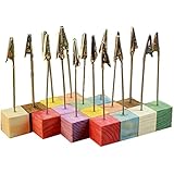 NUOLUX Pine Base Photo Holder Stand Memo Clip - 16pcs