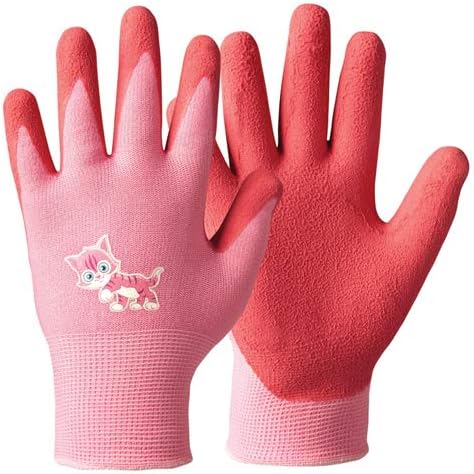 Granberg Play and Work Latex Foam Coated Gloves for Children - Pink (Medium - Length 19cm)