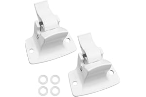 QNHEAY Bottom Bracket Kit Wall Mount Bracket for RV Camper 3-1/2" x 2" Base Trailer Replace 3314067.004B, White 2 Pack