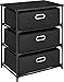 Ameriwood Home Sidney 3 Bin Storage End Table, Black