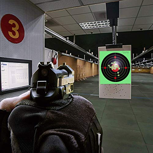 Splatter Targets - 8 Inch Bullseye Reactive Shooting Target- Shots Burst Bright Fluorescent Green Upon Impact - Gun - Rifle - Pistol - AirSoft - BB Gun - Pellet Gun - Air Rifle (25PCS/Pack)