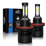 SiriusLED X2 Extremely Bright COB LED Chip 8000 Lumens Headlight Bulbs Conversion Kit H13 9008 6000K Xenon White