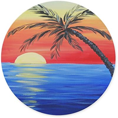Tropical Sunset Design Personalized Round Desktop Mousepad Mouse Pad (20 x 20 cm)