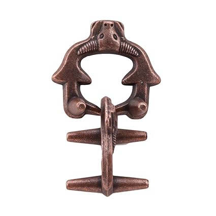 Sourban Metal Puzzles Brain Teasers Maze Key Lock Lord Of The Ring Intelligence Buckle Lock Toy Bull Head Buckle