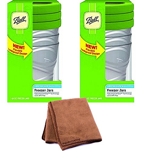 Ball Plastic Freezer Jar 8oz Pack of 6 with Cleaner Cloth