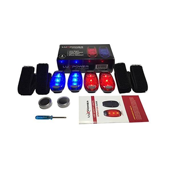 Safety-Light-4-Pack-for-Runners-Bikes-Dogs-Kids-Boats-Best-LED-Lights-FlashingWarning-Strobe-Reflective-High-Visibility-All-Weather-Clip-Light-for-Running-Walking-Jogging