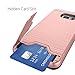 Teelevo Wallet Case for Samsung Galaxy S7 - Dual Layer Shock Absorbent Case with Card Slot Holder and Kickstand for Samsung Galaxy S7 (2016) - Rose Gold