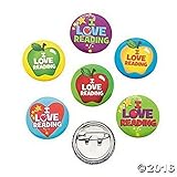 48 Metal “I Love Reading” Mini Buttons Pins Kids Read Books Home School Library