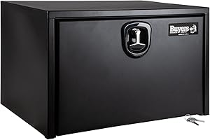 BUYERS PRODUCTS COMPANY Buyers Products1732503 Textured Matte Black Steel Underbody Truck Box, 18 x 18 x 30 Inch, Made In The USA, Tool Box For Bed Of Truck