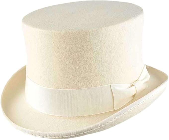 White Handmade Top Hat Wool Felt Amazon.co.uk Clothing