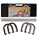 Champion Sports Horseshoe Set: Traditional Outdoor Lawn Game includes Four Professional Solid Steel Horseshoes with Solid Steel Stakes & Carrying Storage Case