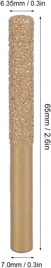 Diamond Router Bits Golden Brazed Straight Shank for Edge Cutting of Marble Quartz and Artificial Stone (6.35 * 7 * 65mm) - Image 4