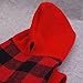 Fitwarm Knitted Plaid Dog Dress Hoodie Sweatshirts Pet Clothes Sweater Coats Cat Outfits Red Medium