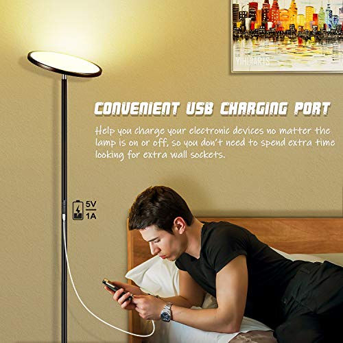 Dimmable Torchiere Floor Lamp, Smart WiFi Color Changing LED Standing Lamp, Super Bright RGBW Reading Lamp for Living… - Image 2