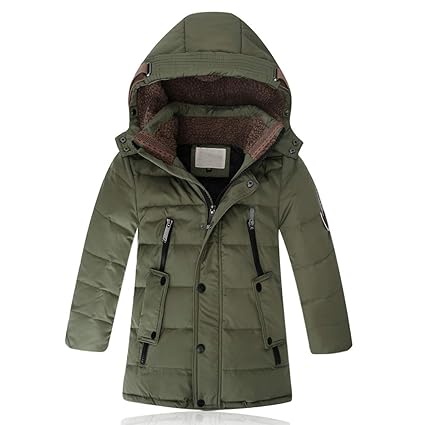 CARETOO Jungen Daunenjacke Verdicken KäLteschutz Lange Jacke Winterjacke Jungen MäDchen Daunenjacke Mit Abnehmbar Kapuze