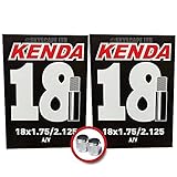 2 x Kenda Inner Tubes - 18 x 1.75 - 2.125 (Includes widths 1.85 1.90 1.95 2.0 2.1) - Schrader / Auto Valve - PAIR - FREE SHIPPING! FREE VALVE CAP UPGRADE WORTH $4.99!