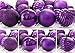 KI Store Purple Christmas Balls 34pcs 1.57-Inch Small Christmas Tree Decoration Ornaments for Xmas Tree Holiday Wreath Garland Decor Ornaments Hooks Included