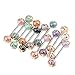 Baoblaze 12 PCS Wholesale 16G Tongue Rings Barbells Assorted Colors