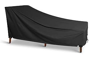 Chaise Lounge Cover - KHOMO GEAR - Panther Series - Heavy Duty Patio Furniture Cover - Black Outdoor