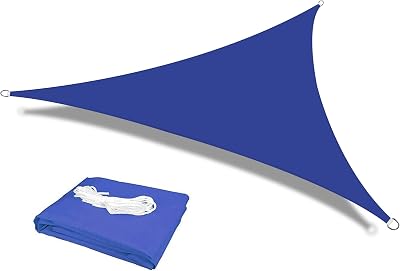 HEYOMART Sun Shade Sail 2x2x2m Triangle Canopy UV 40+ Waterproof Blue