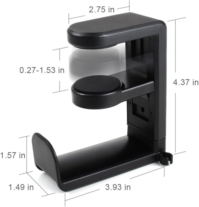PC Gaming Headset Headphone Hook Holder Hanger Mount, Headphones Stand with Adjustable & Rotating Arm Clamp, Under Desk Design, Universal Fit, Built in Cable Clip Organizer EURPMASK: Home Audio & Theater