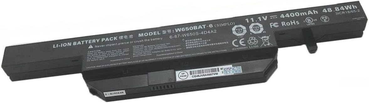 W650BAT-6 6-87-W650-4E42 6-87-W650S-4D4A3 Laptop Battery Replacement for Clevo W650 W650S W650SC W650SH W650SJ W650SR W650SZ W670SJQ Hasee K610C K650D K570N K710C K590C K750D(11.1V 4400mAh 48.84Wh) - Image 5