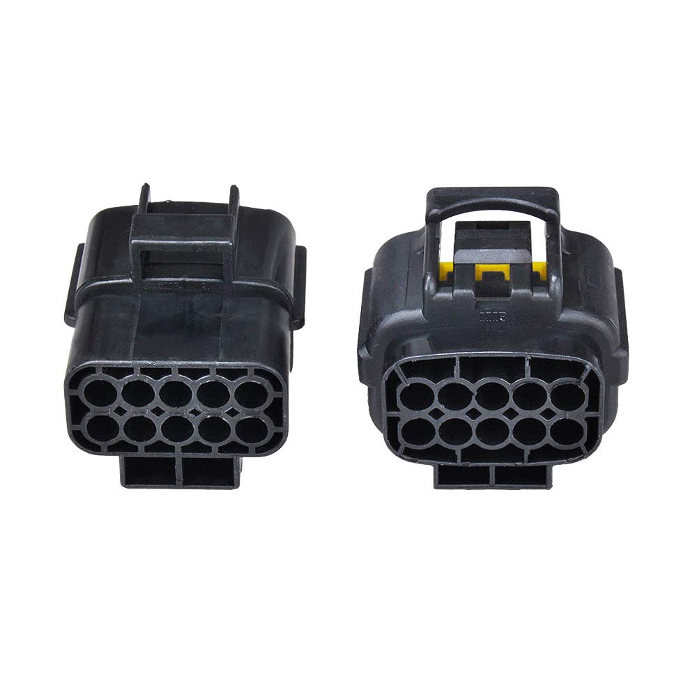 MUYI 5 sets Wire Cable Connector Plug Insert in 10-pins 1.8mm Series Waterproof Electrical kits Car HID with Terminal DJ71016Y-1.8-21/11 (10 Pins)
