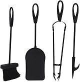 Easy Shopping 5 Piece Fireplace Companion Set Black and Brass 24 Inches view 2