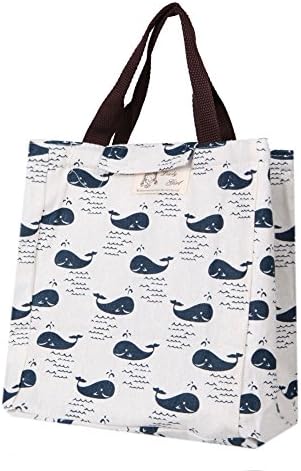 Ninko Whale Design Travel Zipper Organizer Lunch Box Bags Insulated Lunch Portable Thermal Tote For Women Lunch Boxes