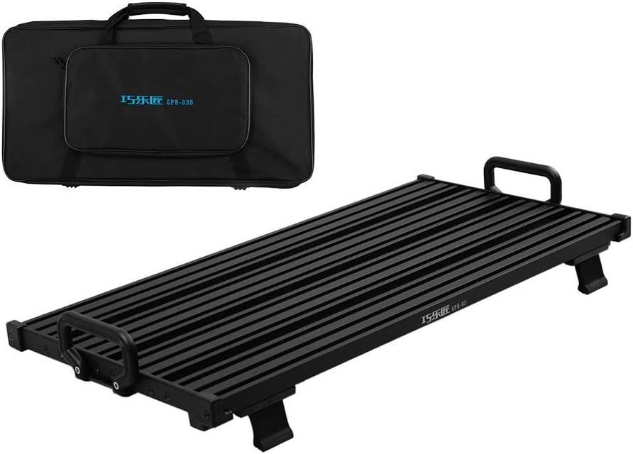 Hippopy guitar effect Pedalboard Portable Guitar Effect Pedal Board Pedalboard Aluminum Alloy with Carry Bag L Size